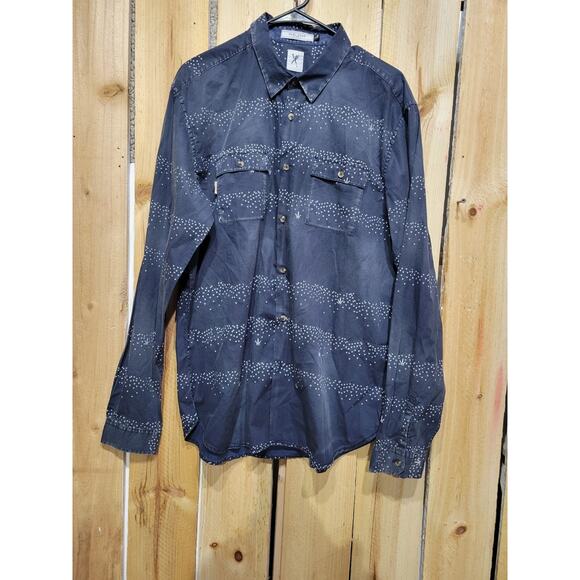 Marc Ecko Cut & Sew Blue Designer Button Up Shirt Mens Large - Picture 8 of 8